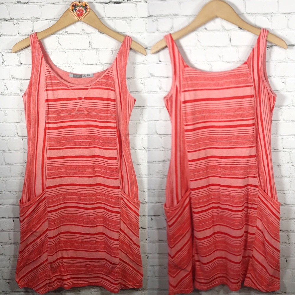 Athleta Flame Red Breeze Tank Dress with Pockets M